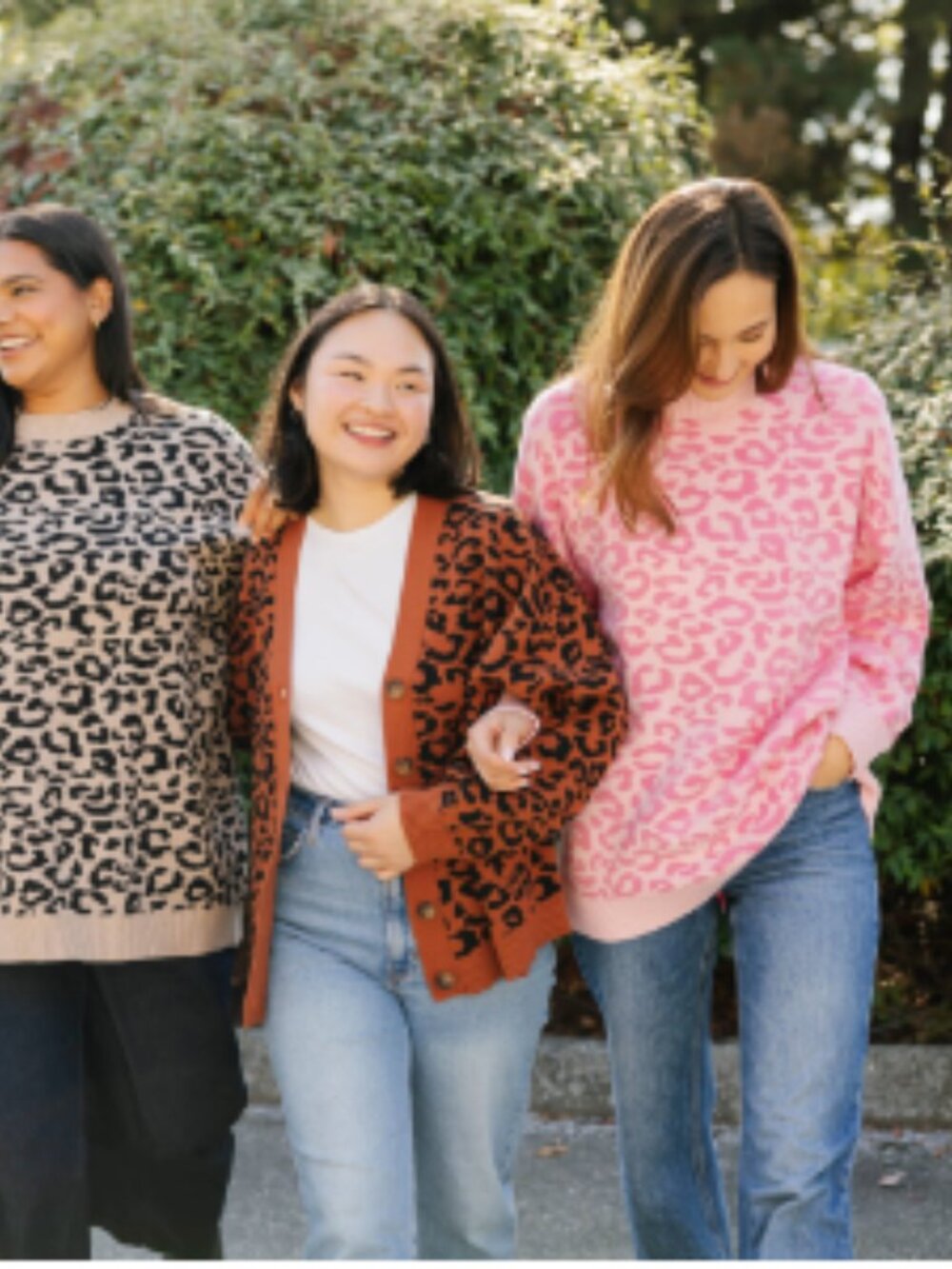 Smash + Tess Pink Leopard Long Sweater XS/ S NWOT Soft Cotton Blend
